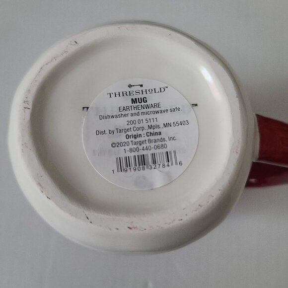 Target Threshold Snowman Mug Winter Red Scarf Seasonal Christmas 2020 NEW - Picture 2 of 5